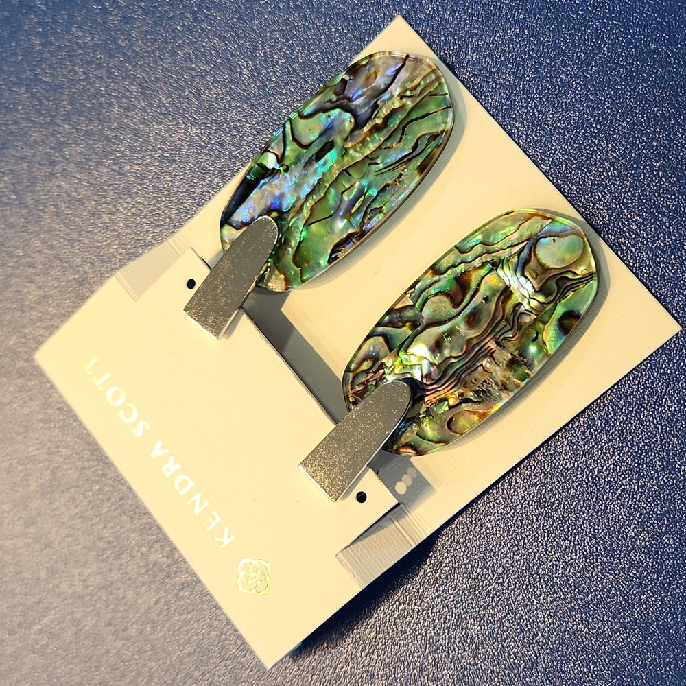 Kendra Scott ● Aragon Silver Abalone Drop Earrings - Picture 5 of 5